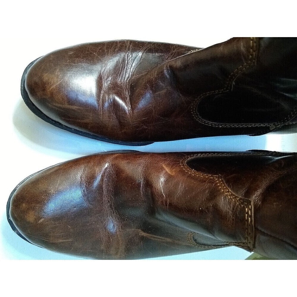 Born Womens Ankle Boots Size 9 Brown Distressed Leather Sherpa Lined Comfort - Picture 6 of 8